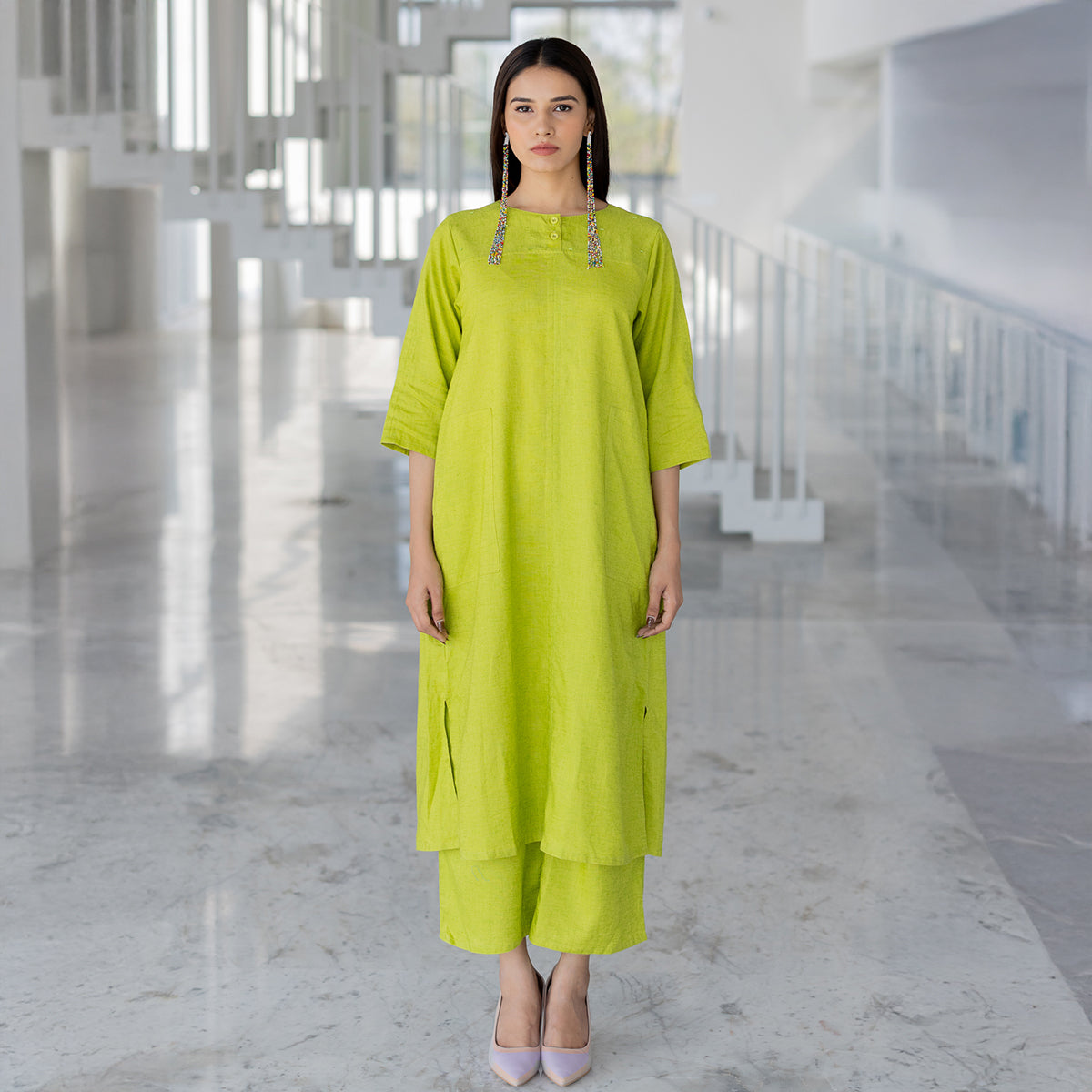 Avocado Green Kurta Set