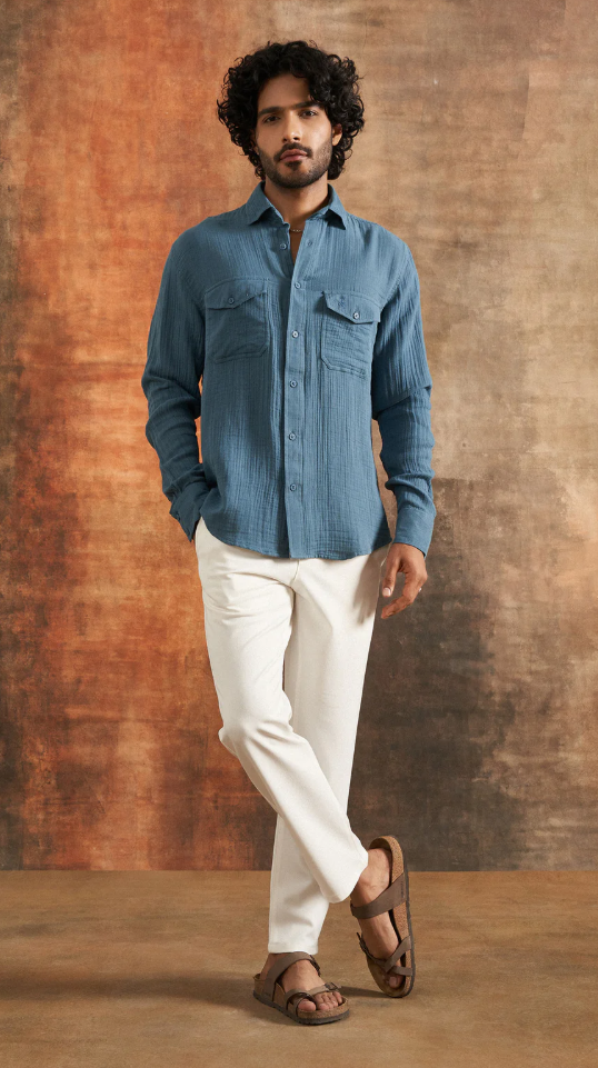 Indus Lapis Cotton Gauze Shirt