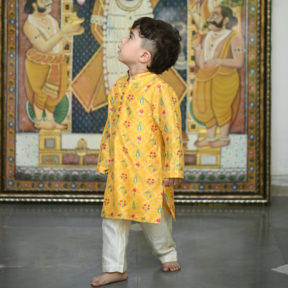 Shiv Kurta And Pyjama Set-Yellow Periyaar