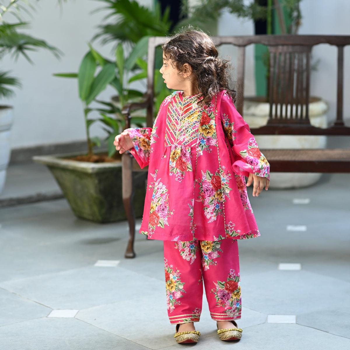 Samaira Set - Pink Phool Angan