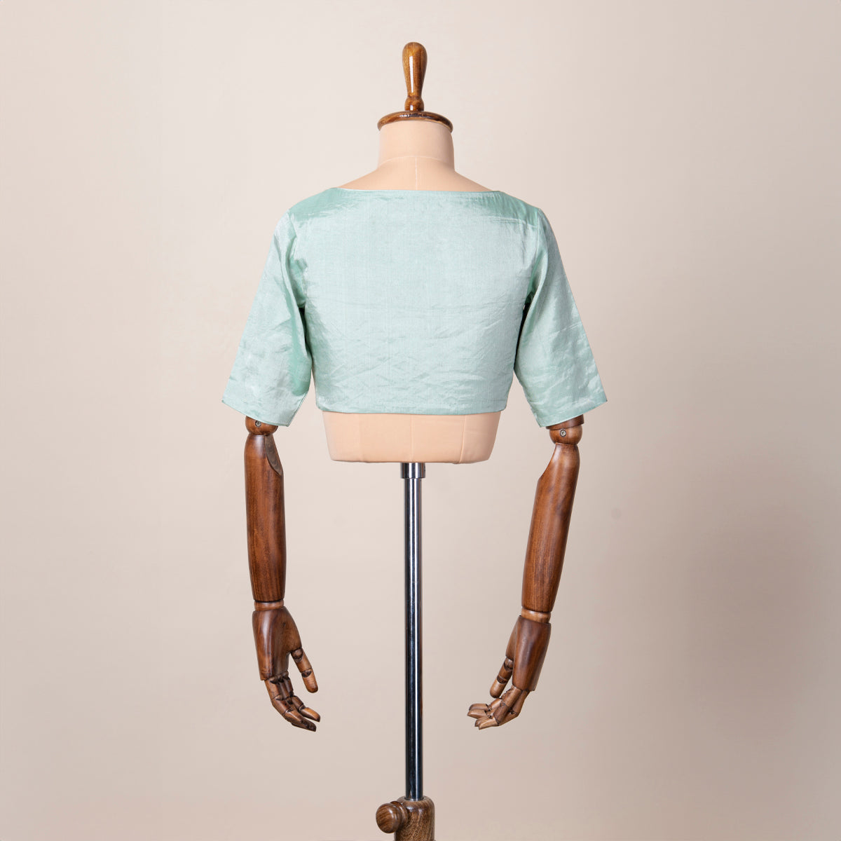 Aqua V-Neck Tissue Blouse