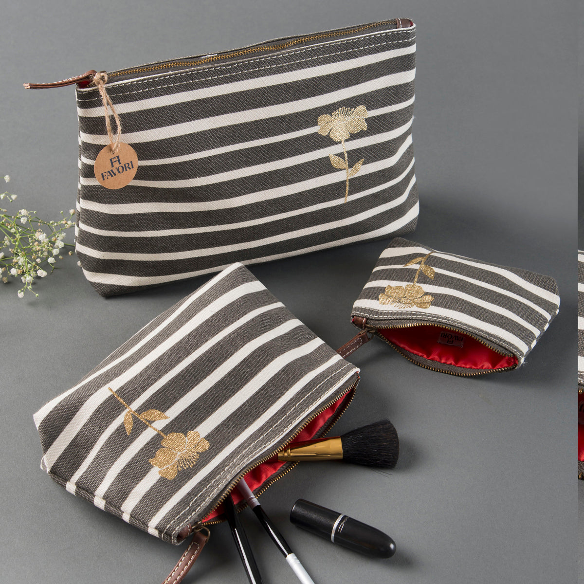 Retro Stripe Utility Case- Pack Of 3