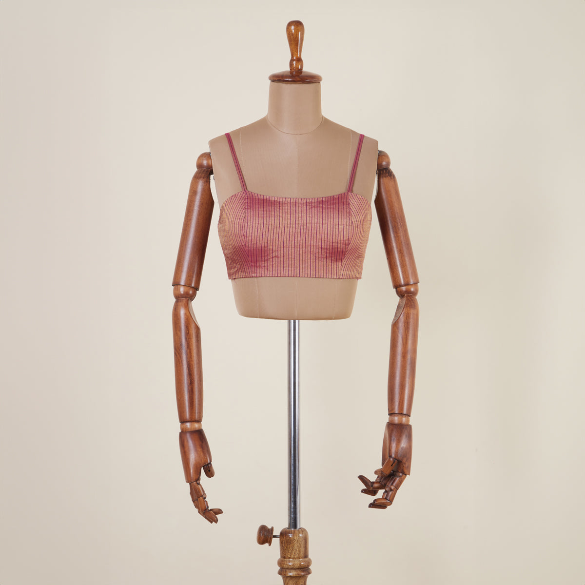 Deep Pink Striped Tissue Blouse