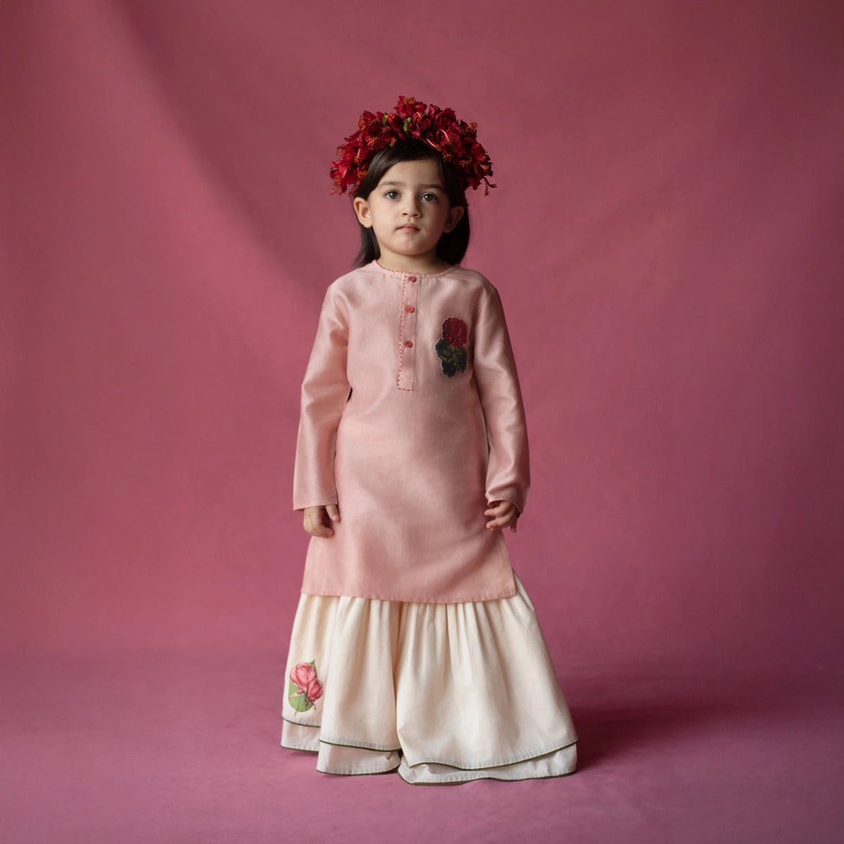 Gulab Kurta , Sharara & Dupatta Set