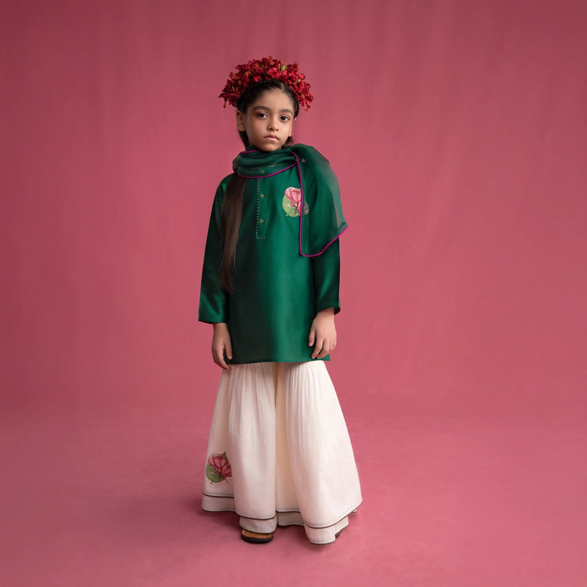 Sadabahar Kurta, Sharara & Dupatta Set