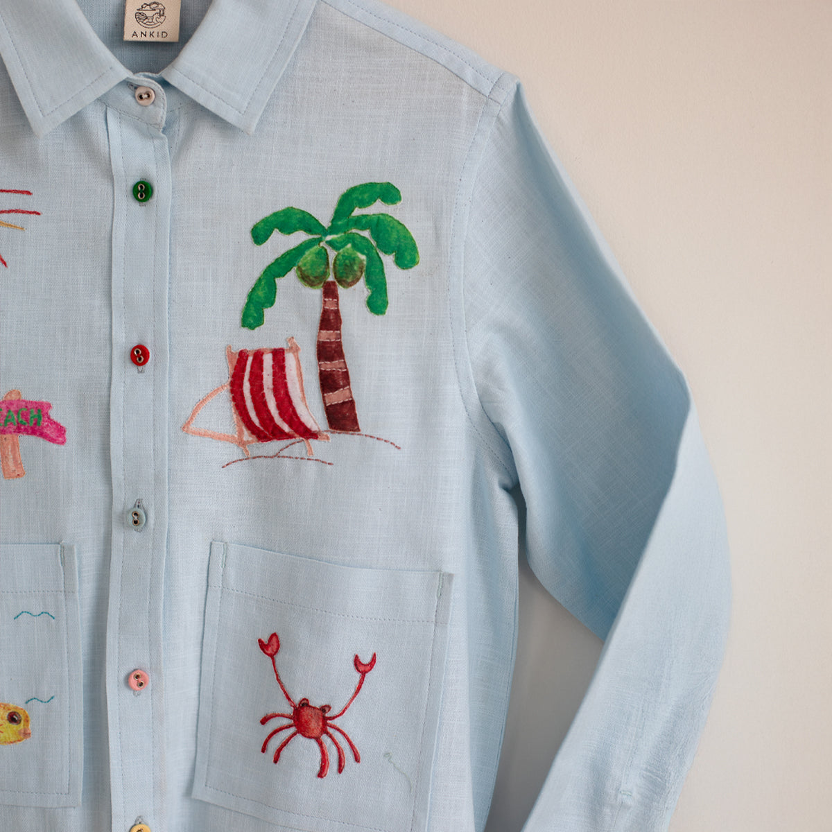 Phuket Seaside Applique Shacket | Ice Blue