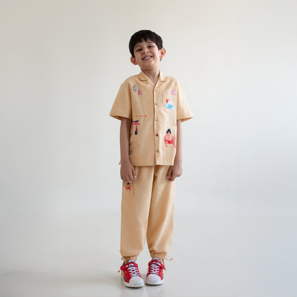 Tokyo Explorer Applique Shirt | Yellow