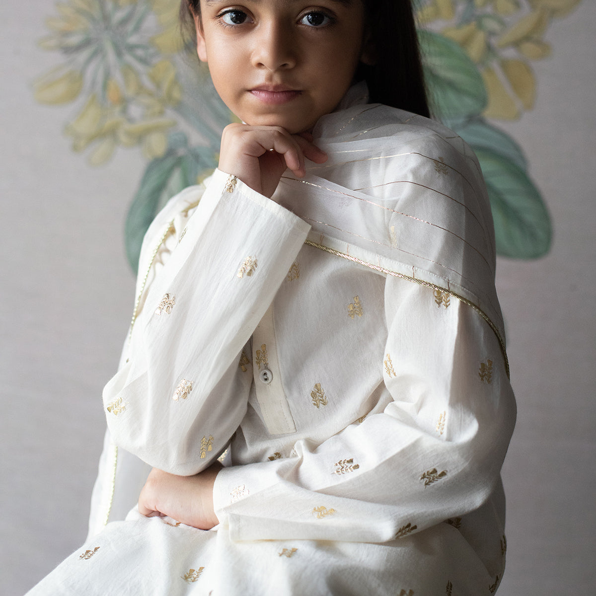 Chandani Ivory Kurta, lehengas and Dupatta set
