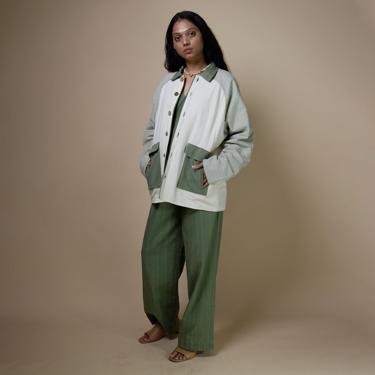 Meadows Unisex Colour Blocked Shirt Jacket