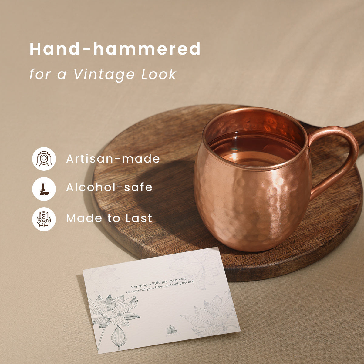 Hand-hammered Copper Moscow Mule Mug | 500 ml