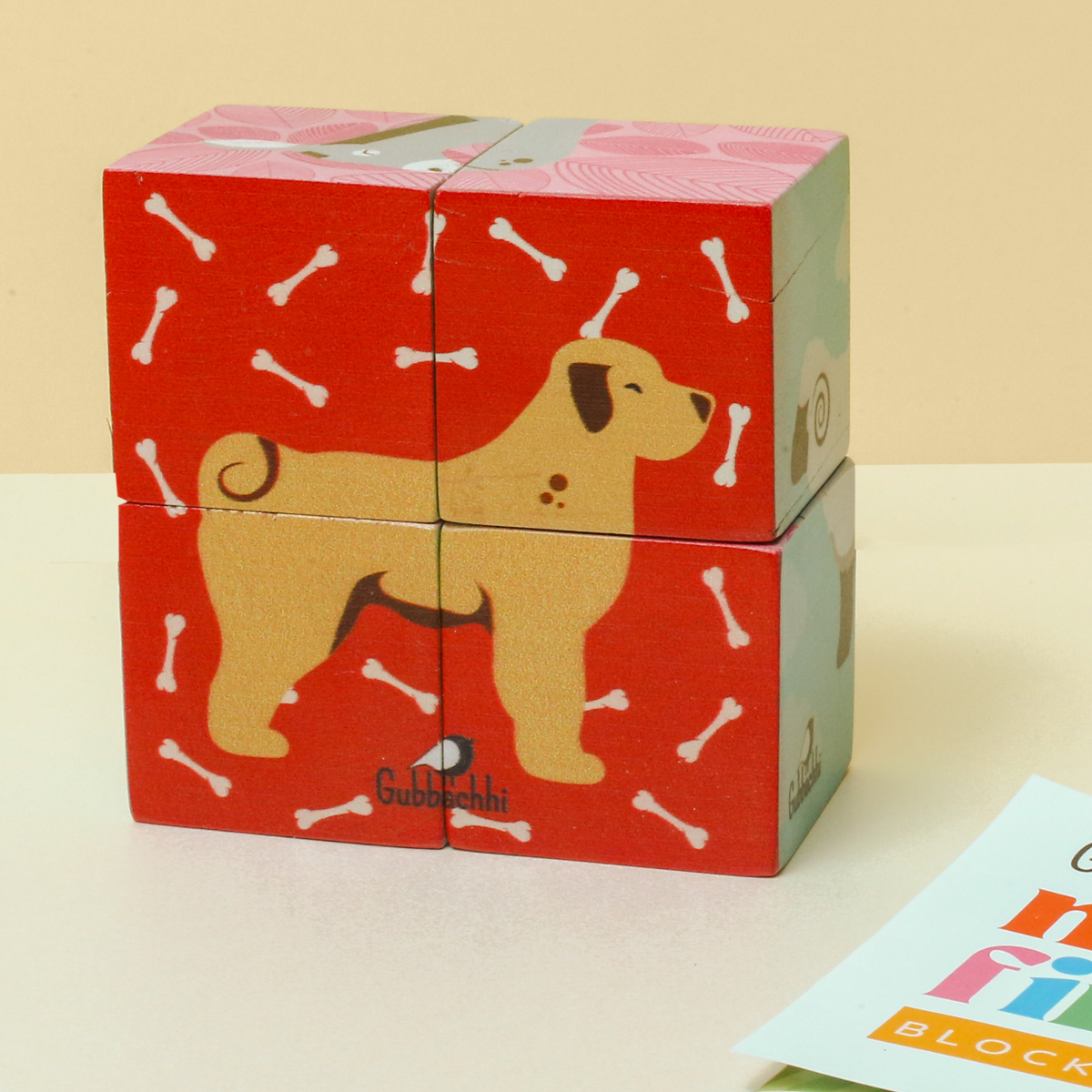 My First Block Puzzles - Farm | Wooden 6-in-1 Puzzle Set (4 Blocks)