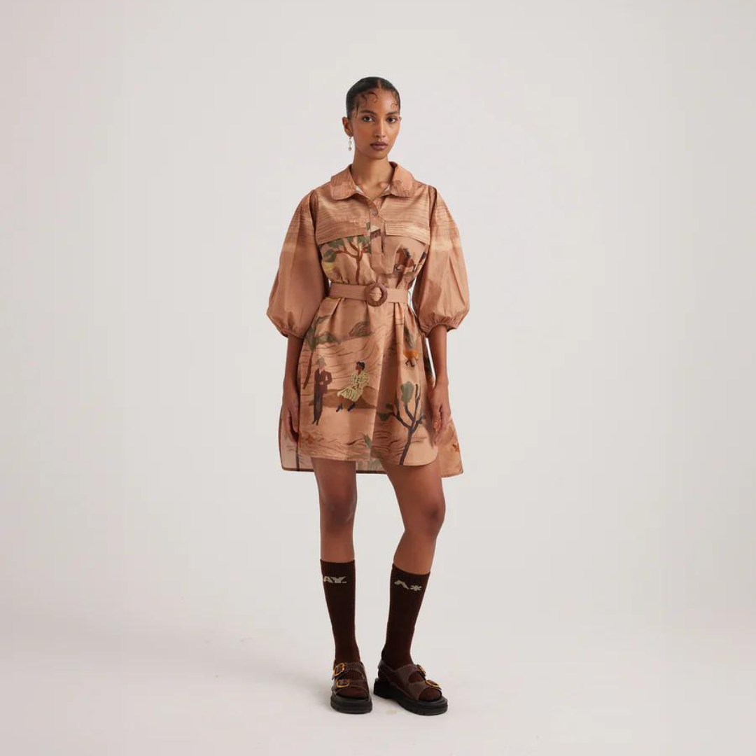 Poplin Belted Short Dress