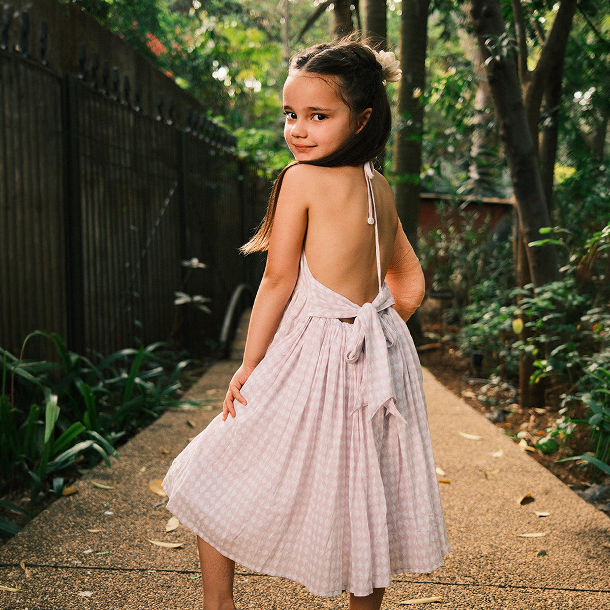 Bloom Dress In Lilac Rhombus