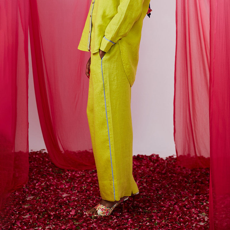 Linen Lounge Pants | Lime Green