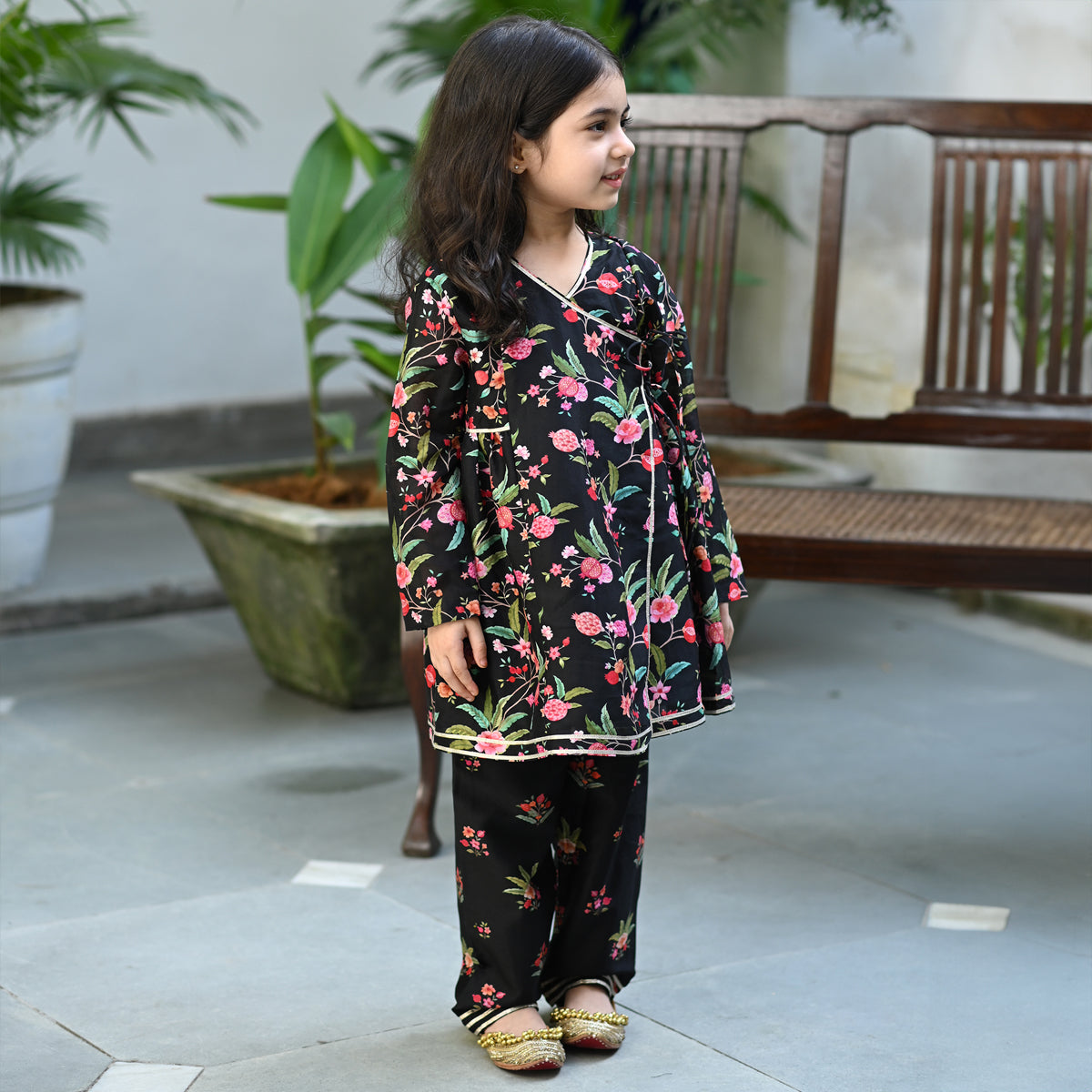 Aviana Gharara Set - Black Gul Anaar