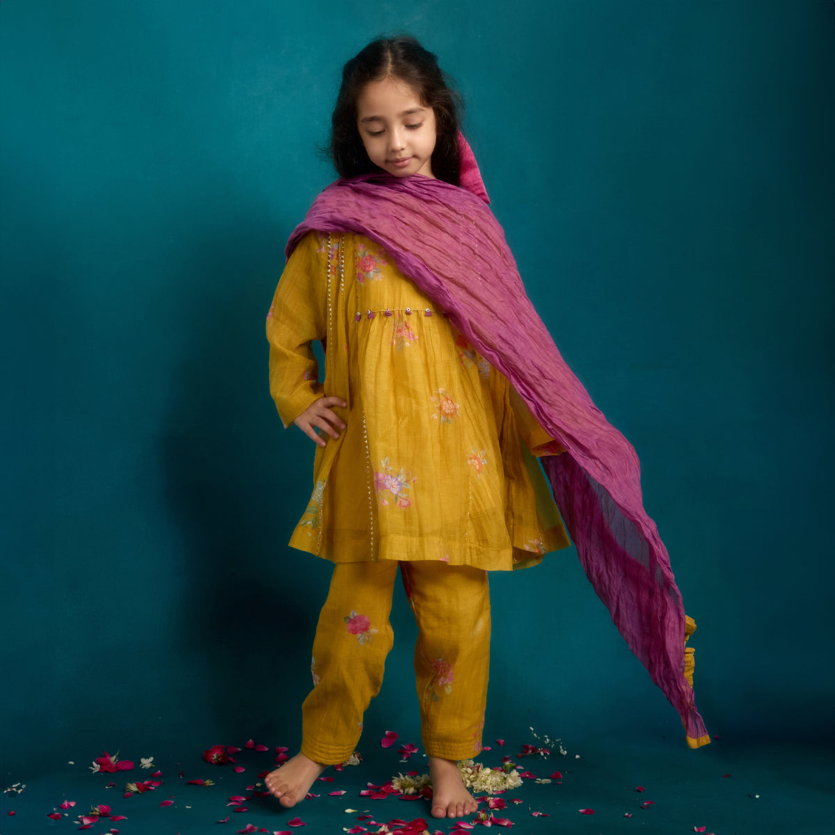 Neembu Chitthi Flared Kurta Set