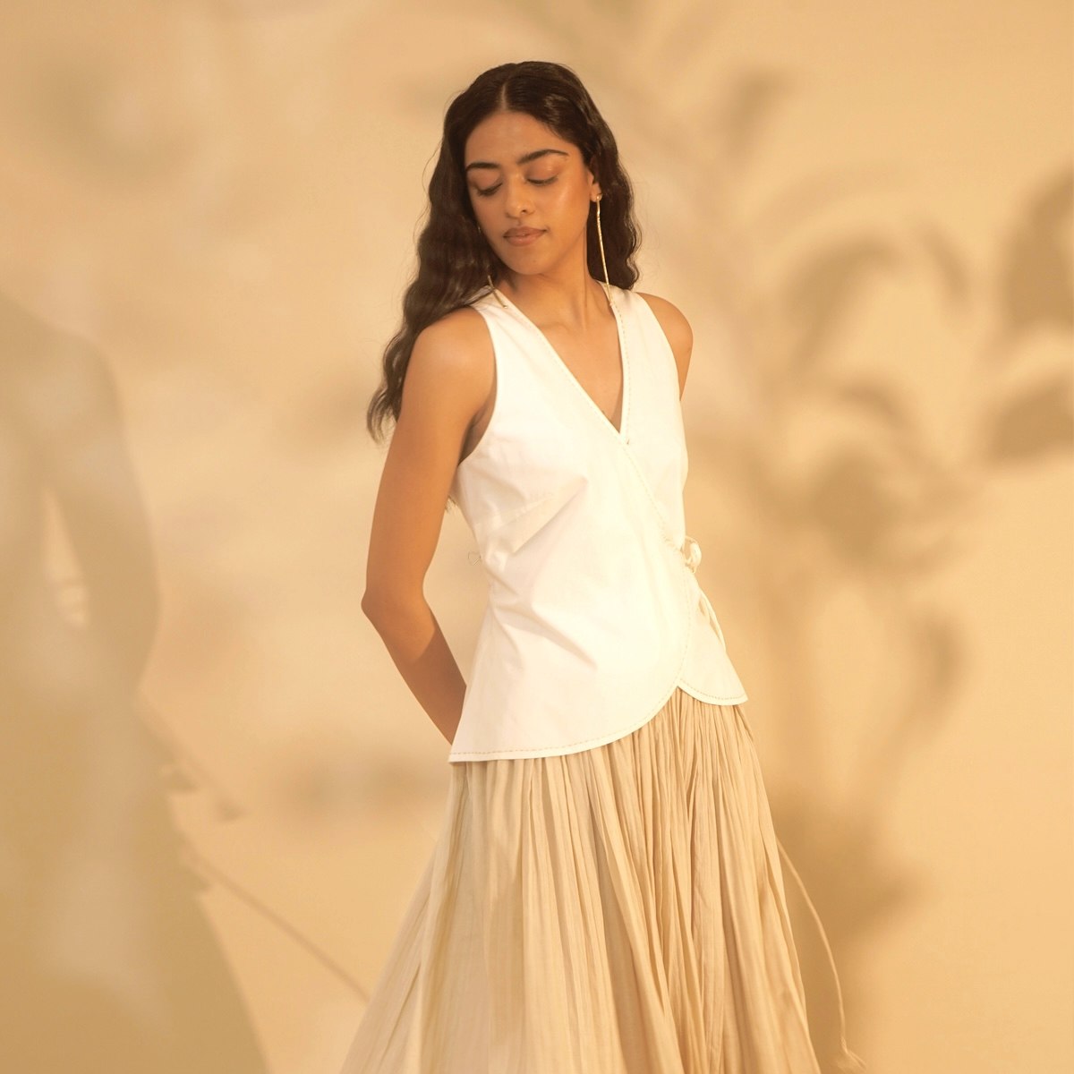 Wildflower Wrap Top - Ivory