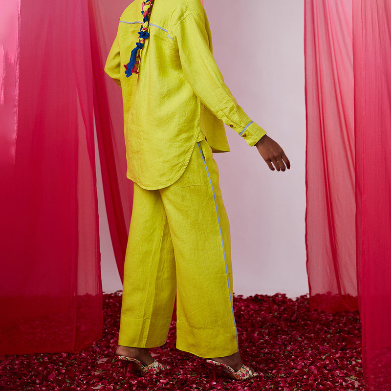 Linen Lounge Pants | Lime Green
