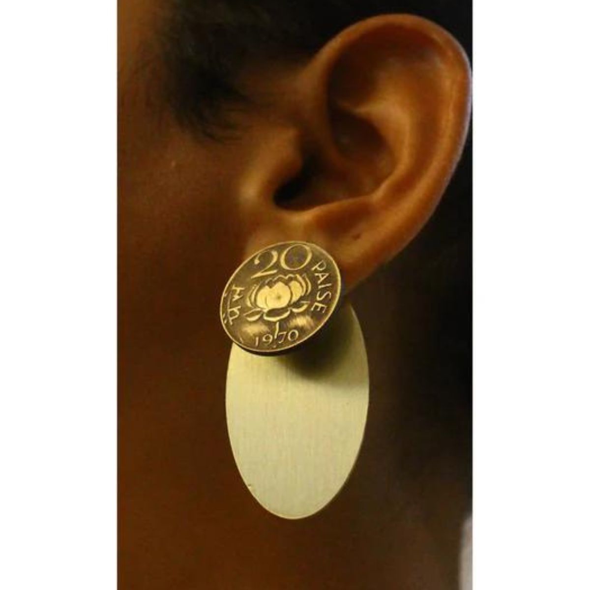 20 Paise Oval Earjackets