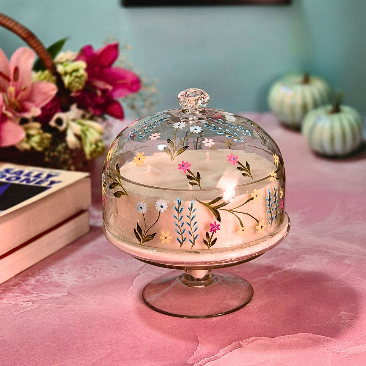 Floral Cascade | Hand Painted Dome Jar Candle