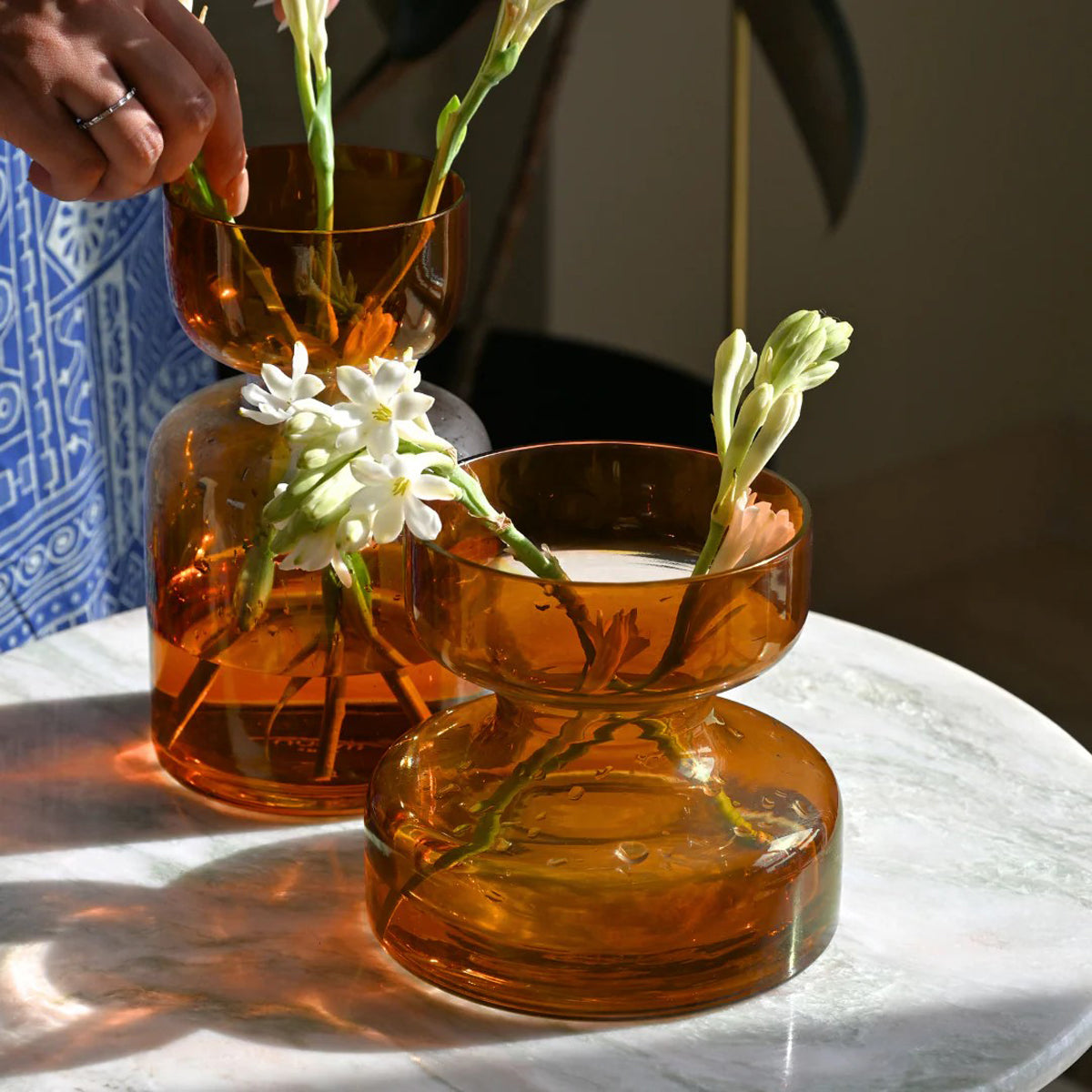 Haze Brown Glass Vase Tall
