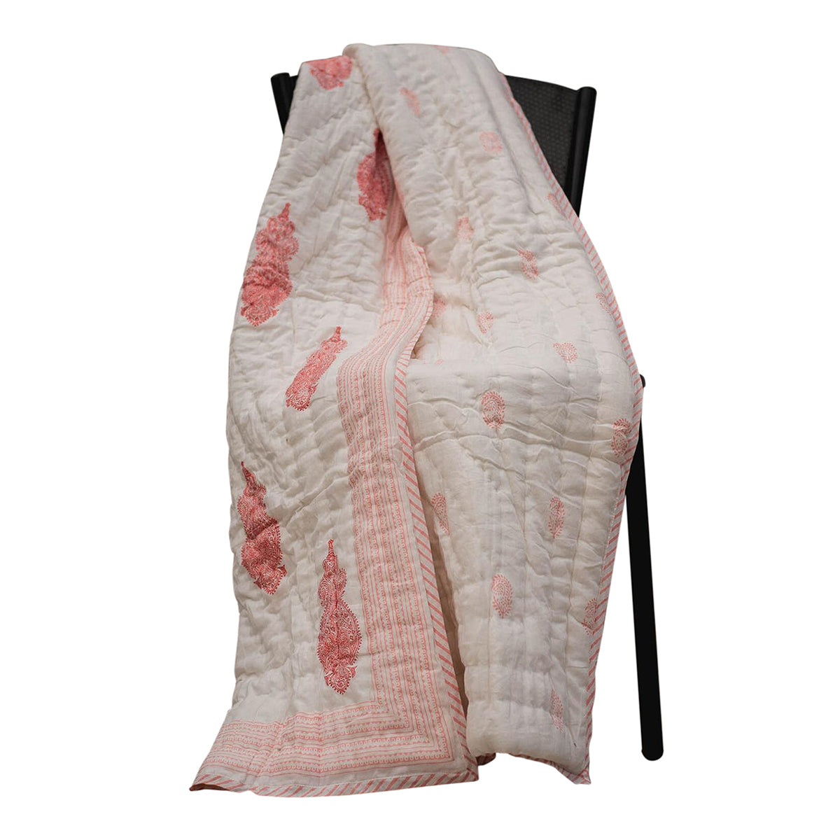 Orchid Block Printed Baby Quilt