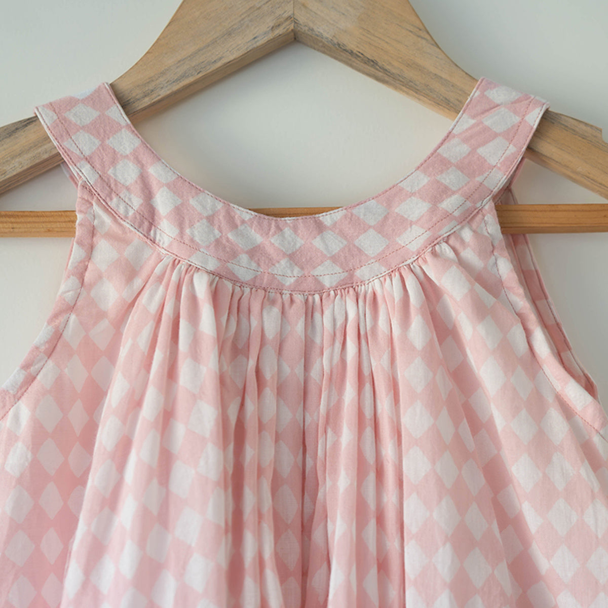 Pocketful Of Sunsets Dress In Rhombus Block Print