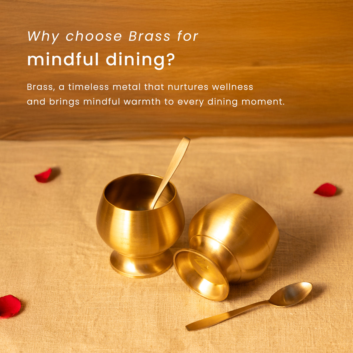 Brass Ice Cream Bowls+ Spoons