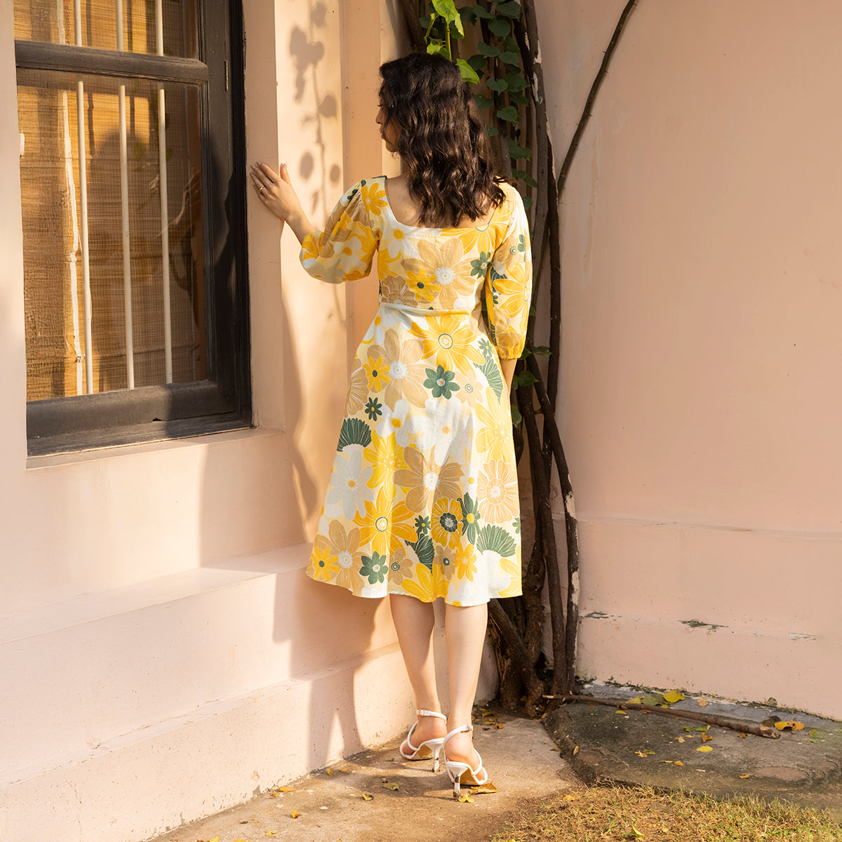 Blair Dress- Yellow Mosaic