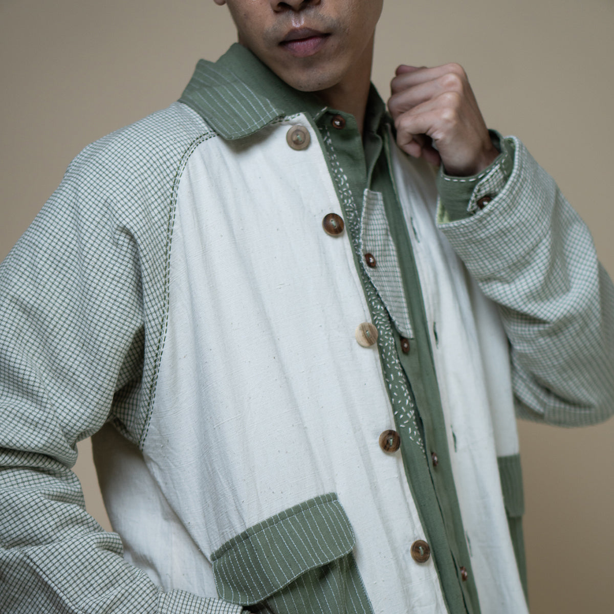 Meadows Unisex Colour Blocked Shirt Jacket