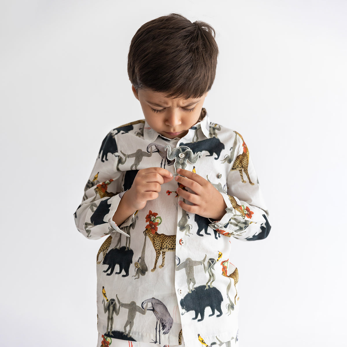 Chidiya Ghar Ki Sair Ivory Shirt And Shorts Set