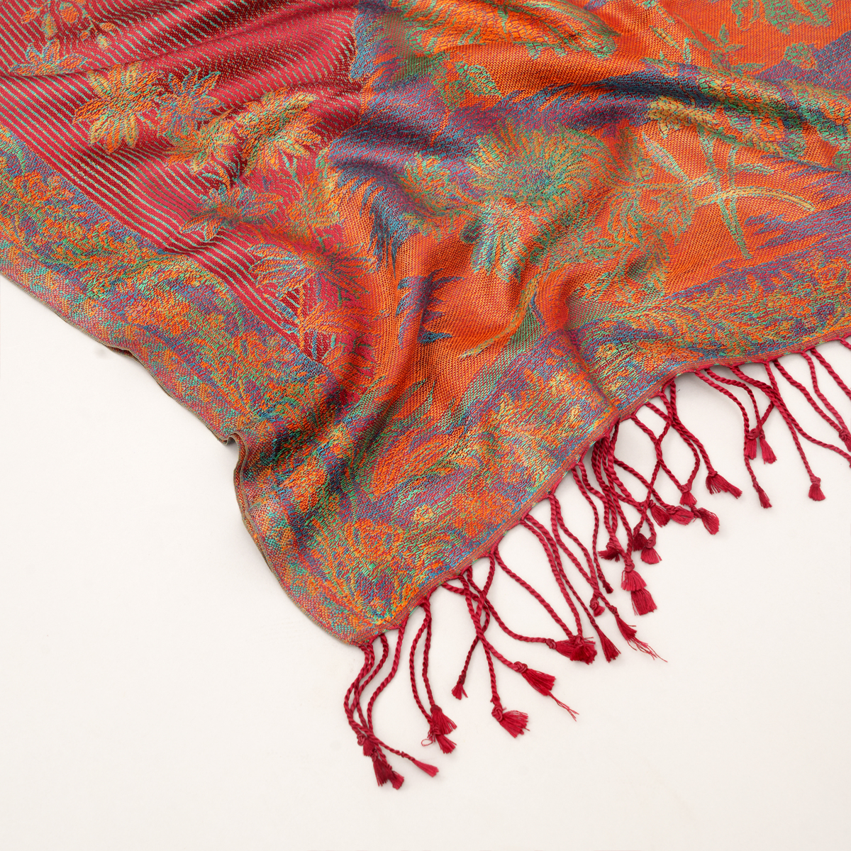 Red & Blue | Tree Of Life Special Edition Silk Stole (V)