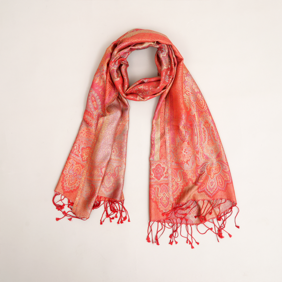 Orange & Silver | Paisley Special Edition Silk Stole