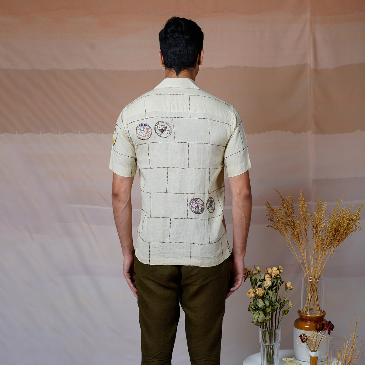 Cultural Tales - Hand Embroidered Unisex Linen Shirt
