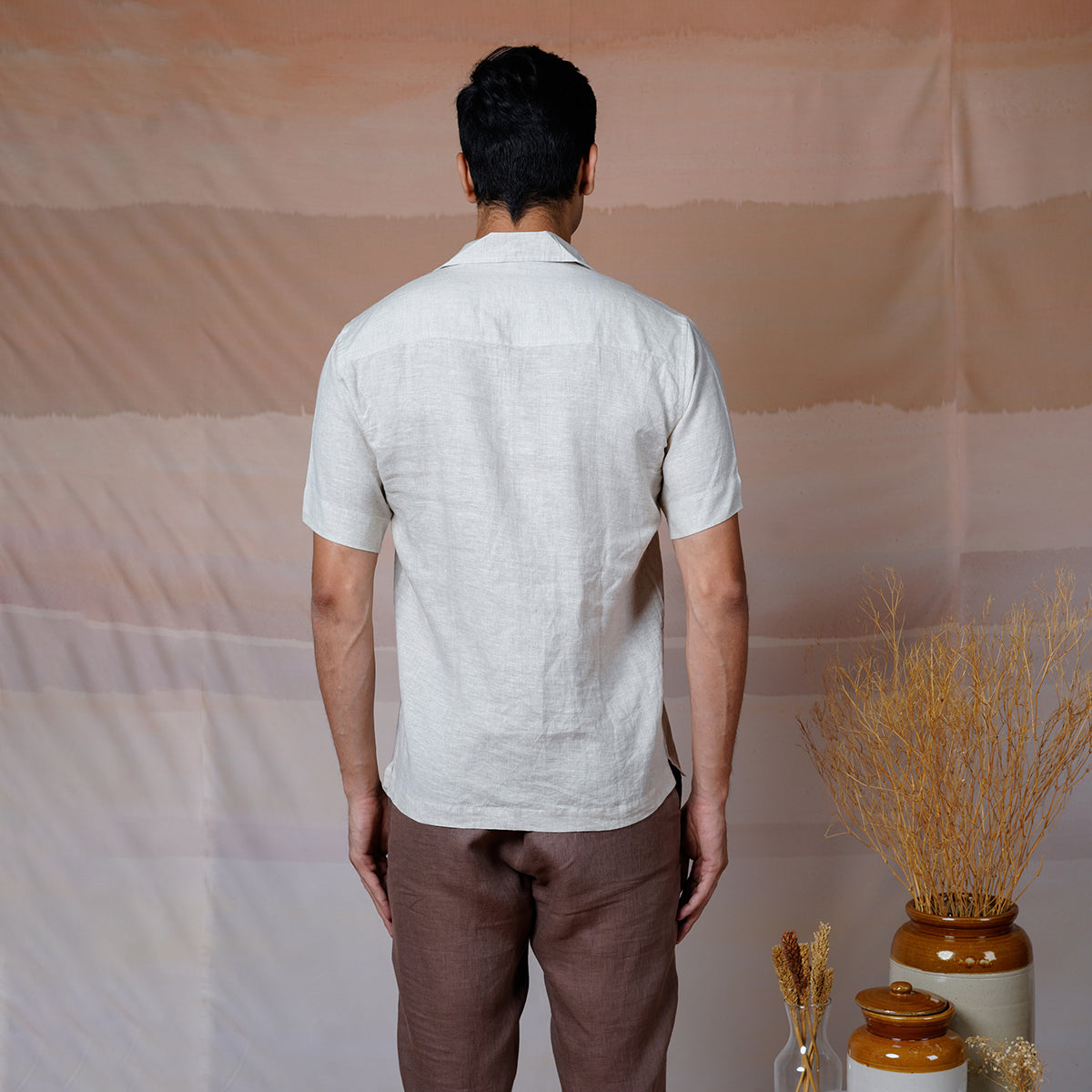 Modern Minimalsit - Hand Embroidered Unisex Linen Shirt