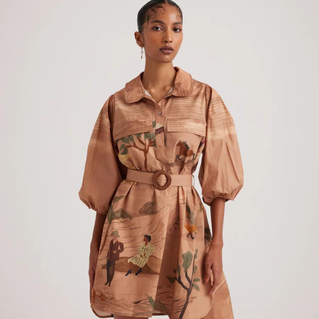 Poplin Belted Short Dress