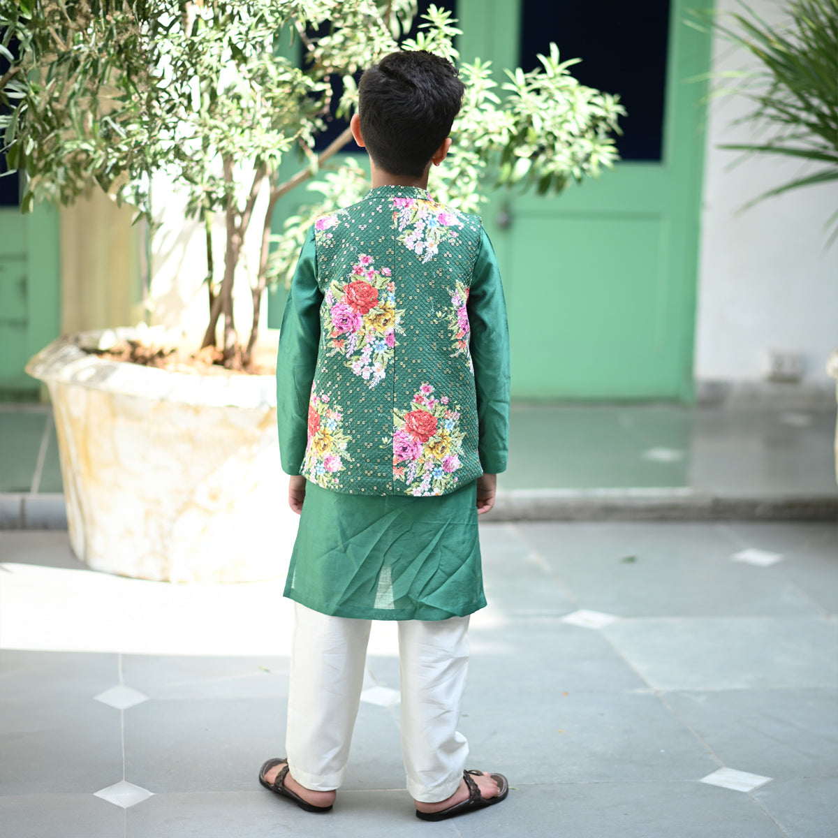 Abeer Bandhi Set Green