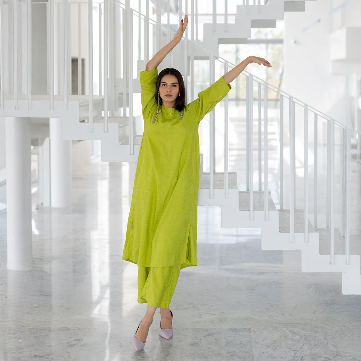 Avocado Green Kurta Set