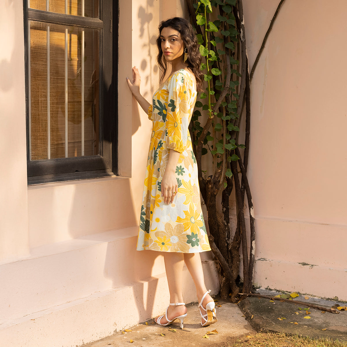 Blair Dress- Yellow Mosaic