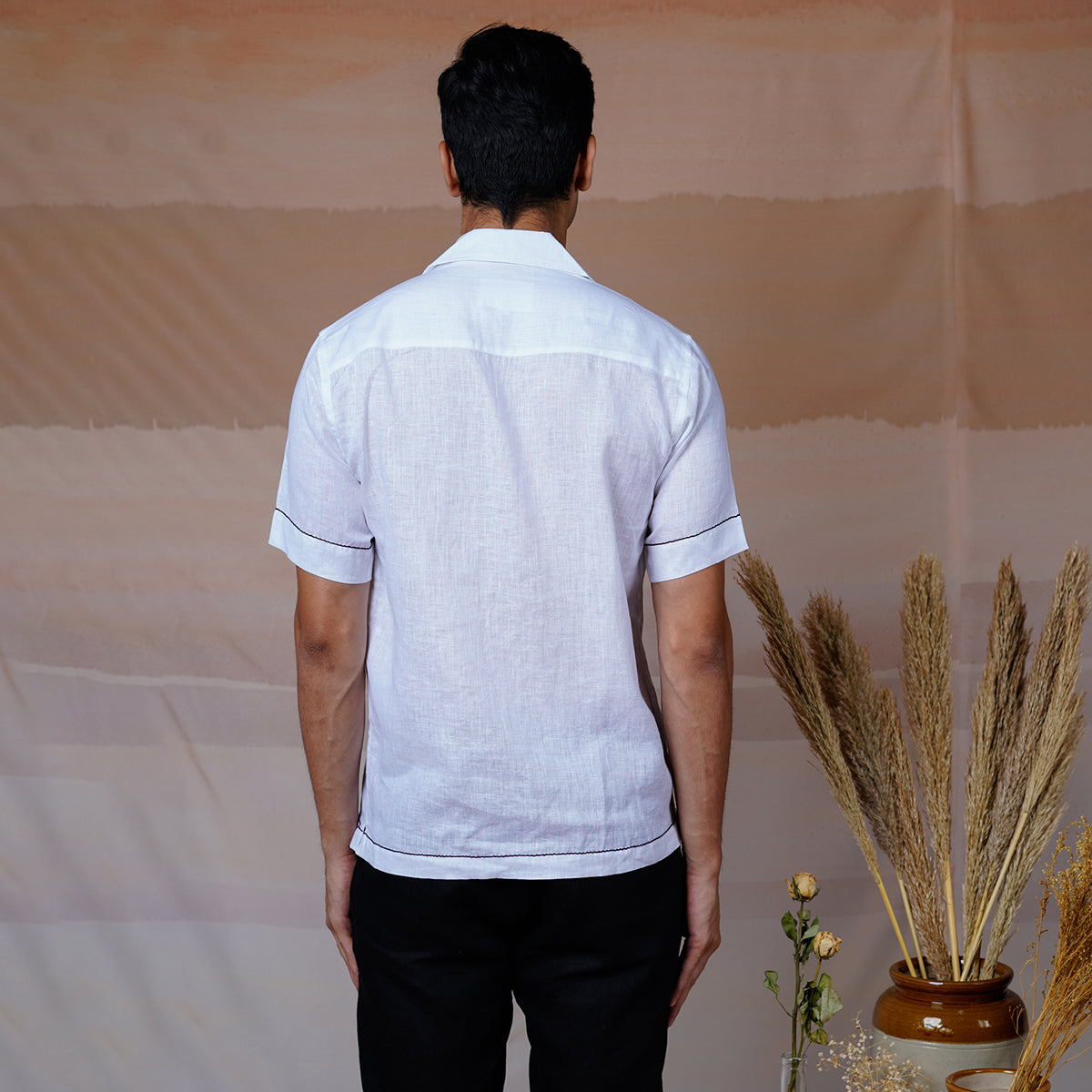Flying Wings - Hand Embroidered Unisex Linen Shirt