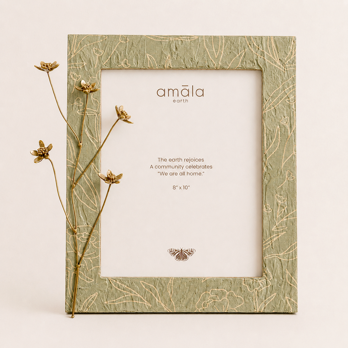Wildflower Frame - Sage Green & Gold