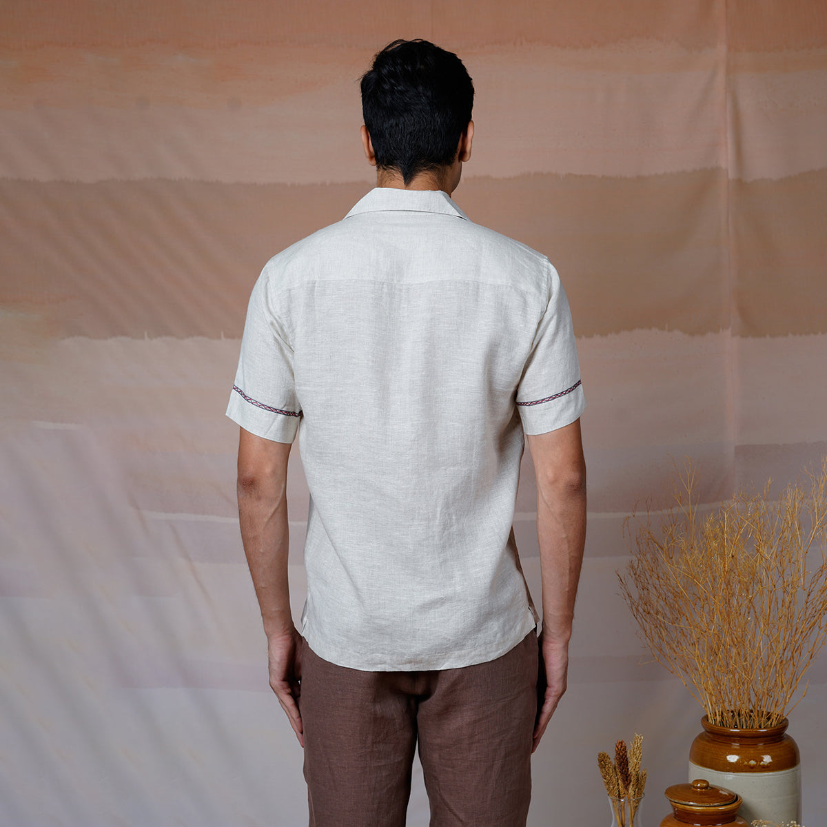 Metro Moments - Hand Embroidered Unisex Linen Shirt