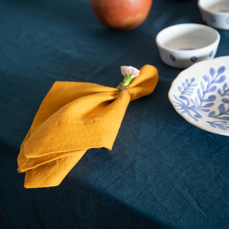 100% Linen Table Napkin | Yellow | Set of 4