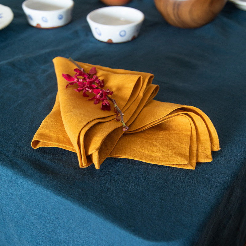 100% Linen Table Napkin | Yellow | Set of 4