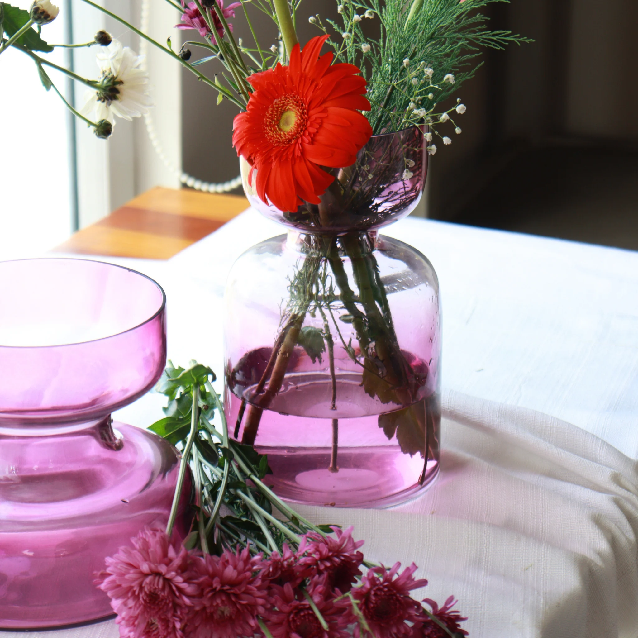 Lilac Glass Vase (Set Of 2)
