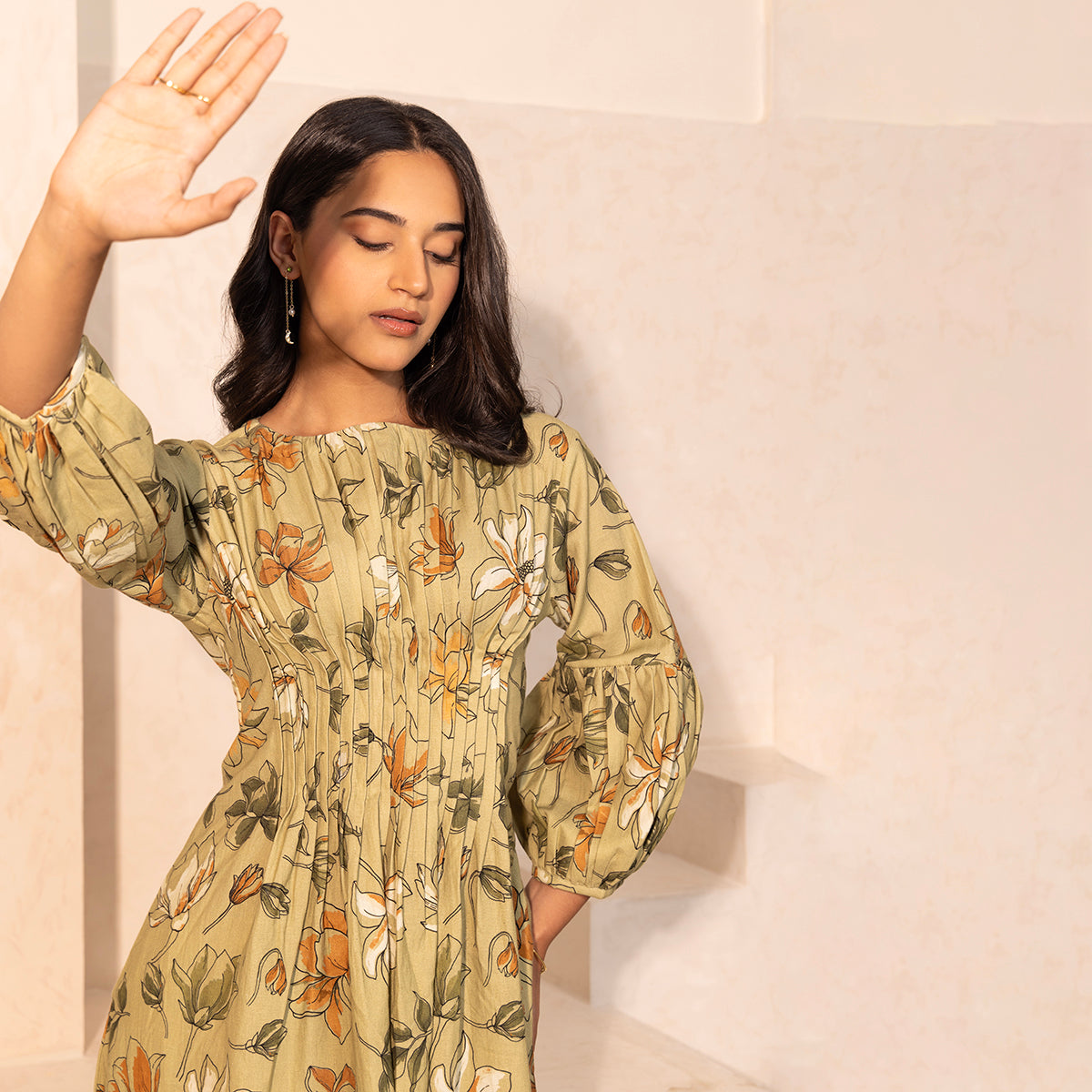 Oyster Dress- Magnolia Print