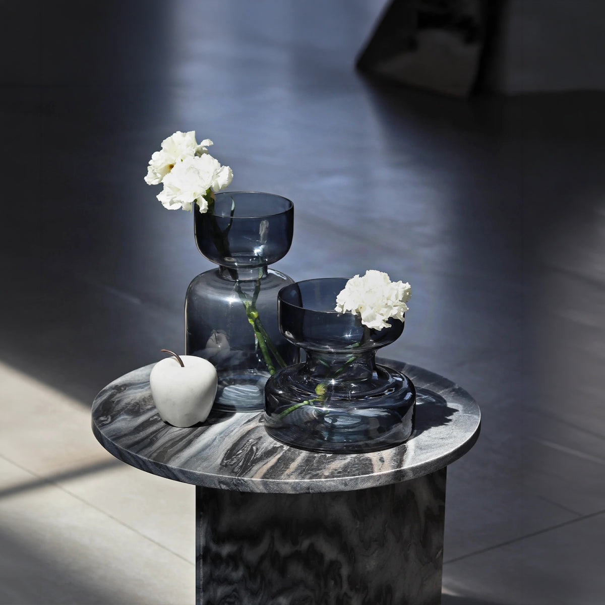 Slate Grey Glass Vase Tall