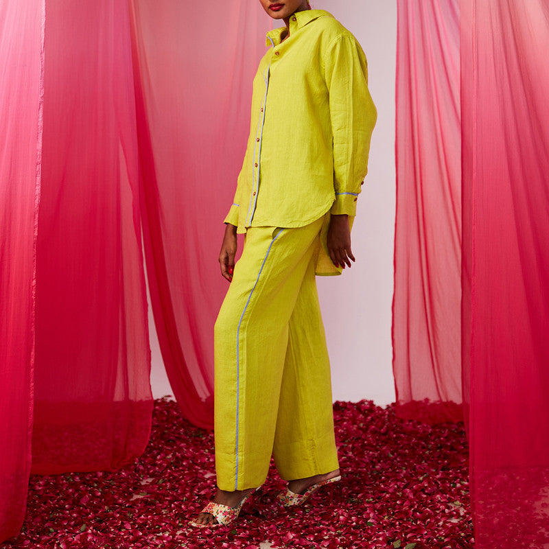 Linen Lounge Pants | Lime Green