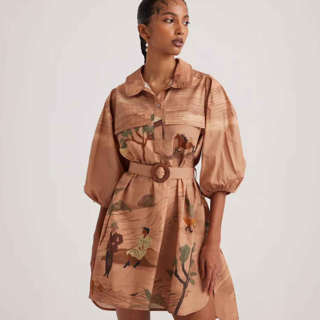 Poplin Belted Short Dress