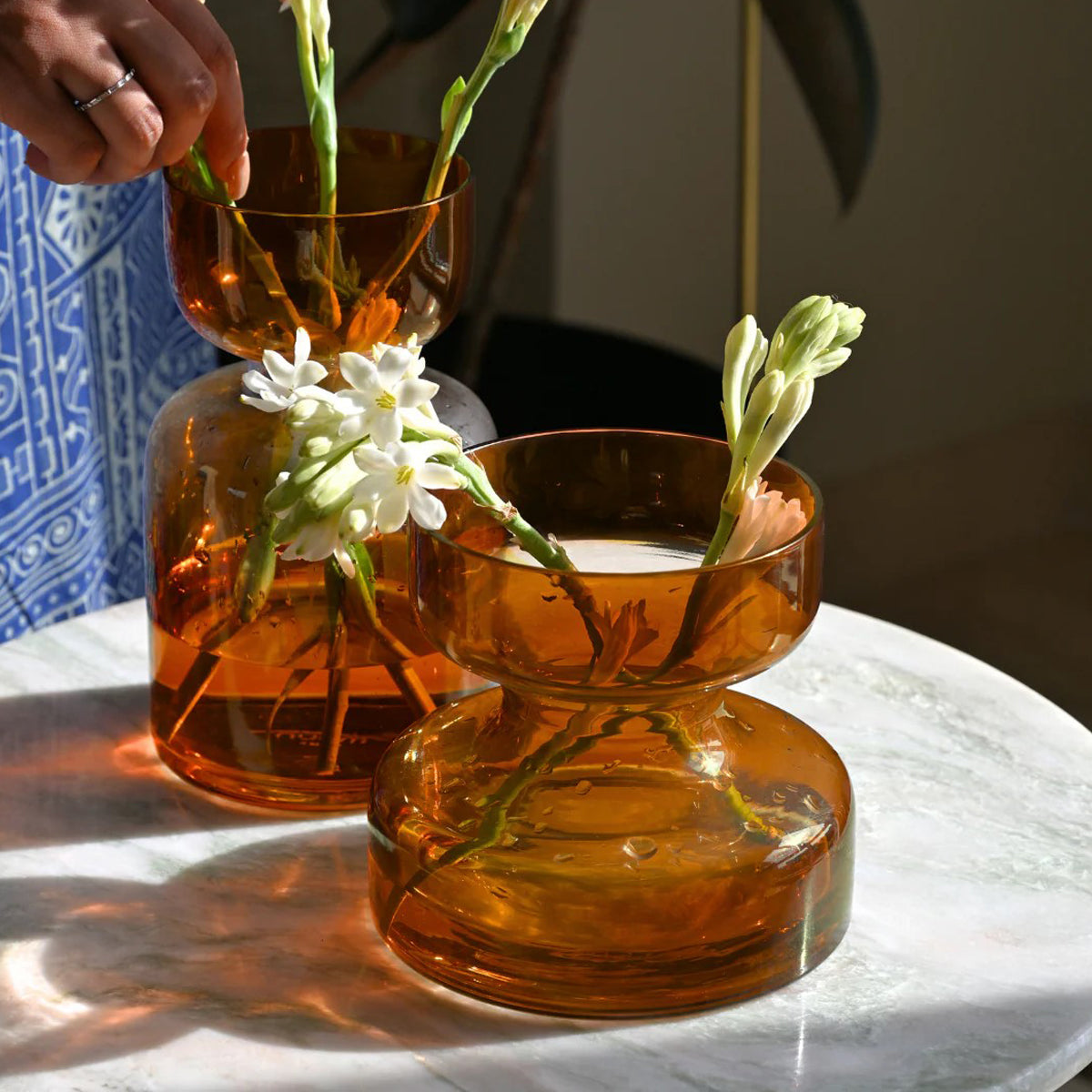 Haze Brown Glass Vase Short
